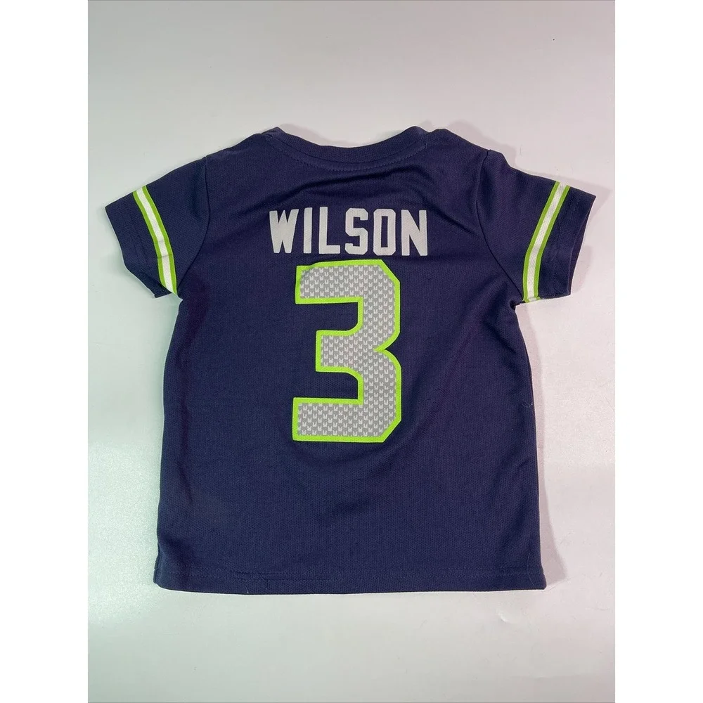 TEAM APPAREL SEATTLE SEAHAWKS RUSSELL WILSON #3 FOOTBALL JERSEY Tee DRY-FIT